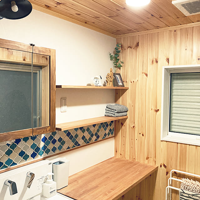Bathroom,造作洗面所,ヒノキ,国産木材,イベント参加,北欧,癒し,冬支度,いつも見てくださって、感謝です♡ Yasunaの部屋