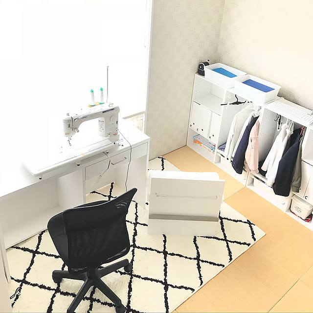 Lounge,作業スペース,和室,インスタID→gon.kane,インスタと同じpic,シンプル,ニトリ,ホワイトインテリア,子供部屋&キッズスペース,ホワイト,４畳半の部屋,ニトリカラボ,ニトリ ファイルスタンド,ニトリ 収納ボックス,４畳半,落ち着く空間 kanegonの部屋