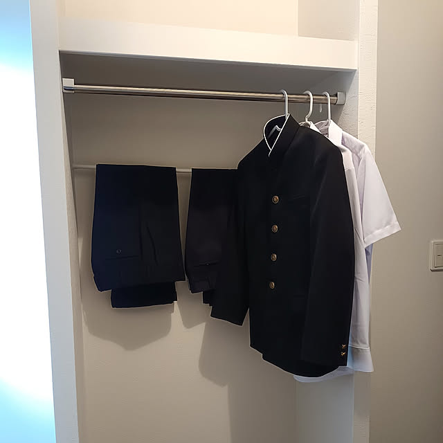 My Shelf,納戸,納戸リフォーム,男の子と暮らす。,リフォーム,クローゼット,三兄弟,制服掛け,制服,制服収納,つっぱり棒,ズボン掛け tomoの部屋