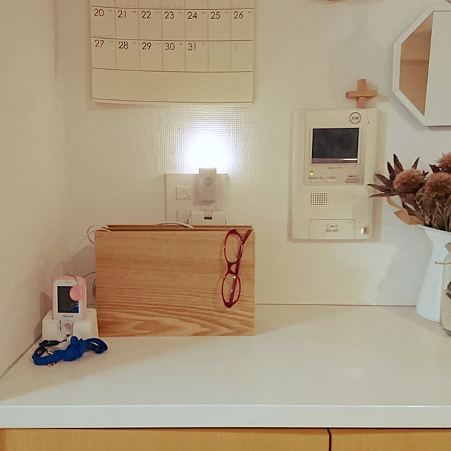My Shelf,無印良品,シンプル,ナチュラル,収納,充電コーナー moricoの部屋