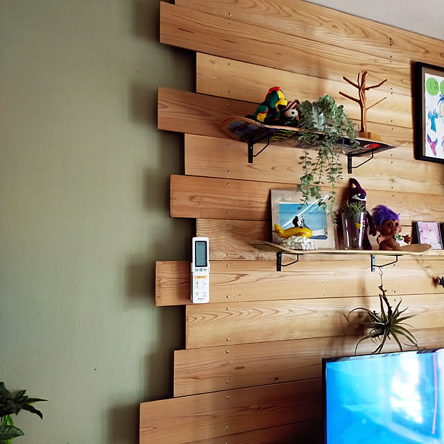 On Walls,スケボーの板をリメイク,DIY,ハンドメイド,リノベーション,男前,フェイクグリーン,ナチュラル ruinoyama0801の部屋