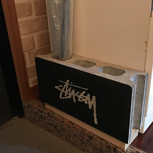 Entrance,コンクリートブロック,傘立てリメイク,ステューシー ryoの部屋