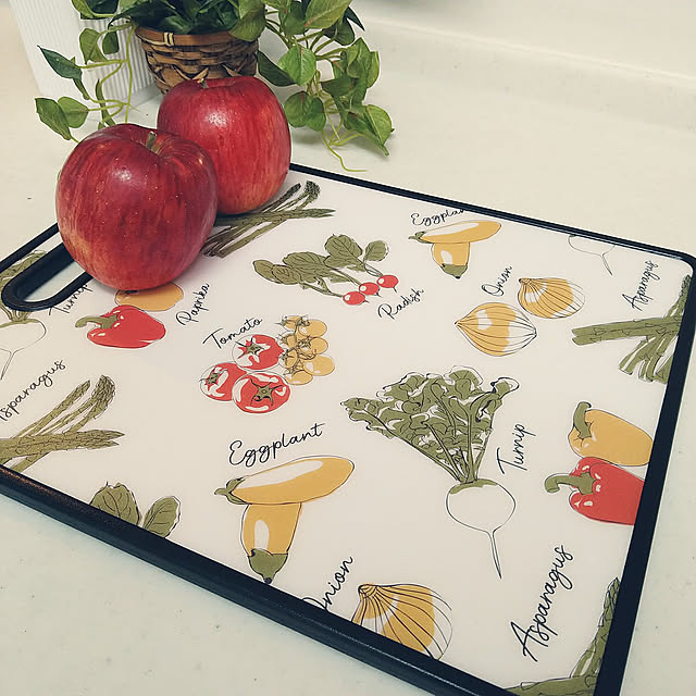 Kitchen,RoomClip楽しい♬︎♡,DAISO♪,まな板,かわいいまな板,柄物にチャレンジ！ aho51の部屋