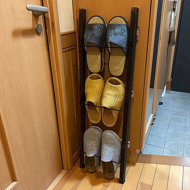 Entrance,ラダー,ラダーDIY,玄関インテリア,狭いスペースを生かしたい,スリッパラックDIY,スリッパ,スリッパラック,100均,DIY,低予算DIY,断捨離は苦手 moe321の部屋