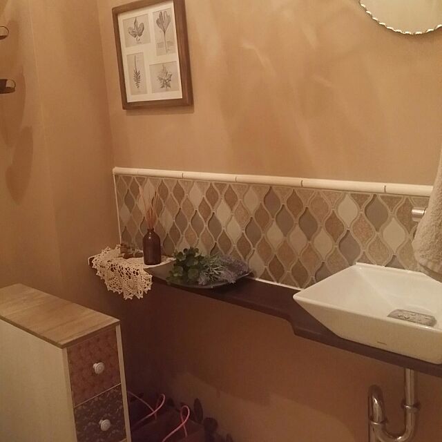 Bathroom,TOTO,プチパリ,パリ,ノスタルジック,リクシル,タイル,配水管 fukoの部屋