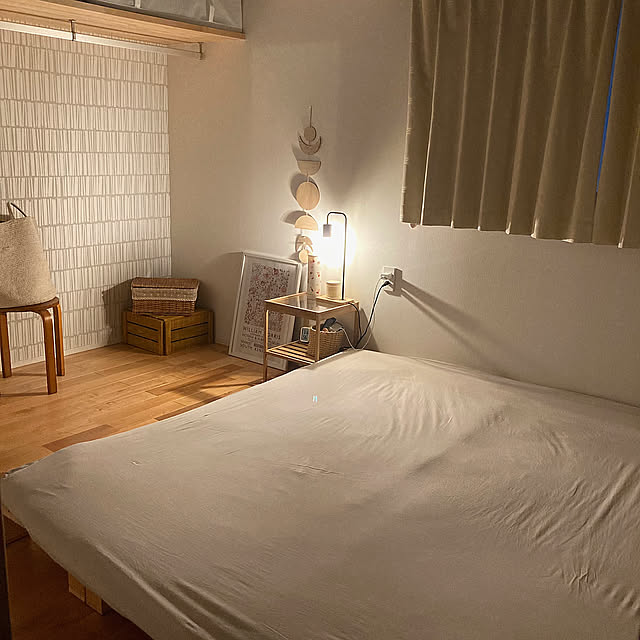 Bedroom,寝室,ナチュラルインテリア,小さなおうち,RCの出会いに感謝♡,子どもと暮らす,イベント参加♡,NO RC NO LIFE☻*,見てくださって感謝です♡,平凡な毎日に感謝◡̈♥︎,明かりのある暮らし,夏,掃除しやすく,シンプルが好き ha_ru76の部屋
