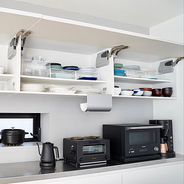 食器棚,My Shelf,STAUB,象印コーヒーメーカー,BALMUDA,無印良品,サンワカンパニー marocoの部屋