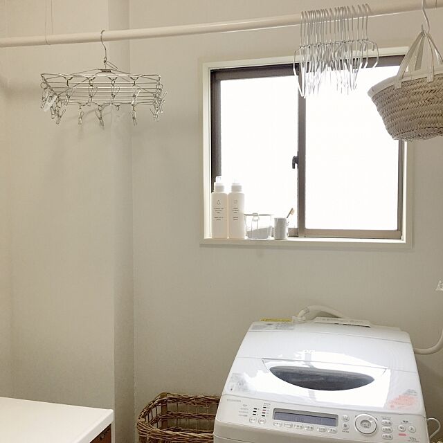 Bathroom,DIY,無印良品,洗濯機,ホワイトインテリア,かご収納,シンプルライフ,洗面所,シンプル,ナチュラル kumikofujishiroの部屋