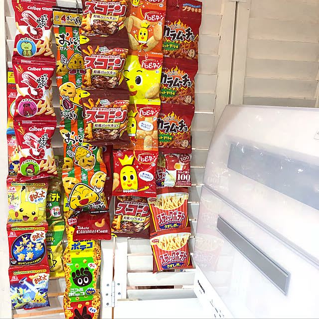 Kitchen,ルーバーラティス,台所収納,お菓子収納,100均,小学生,RoomClip mag komugitoringoの部屋