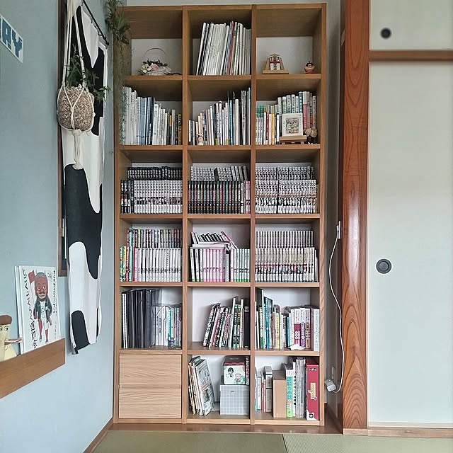 My Shelf,本棚,いいねと、フォローの押し逃げすみません!,いいね!いつもありがとうございます♡,マンション暮らし,築古マンション,畳スペース,リノベーション,ニトリ,子どもと暮らす sakiの部屋