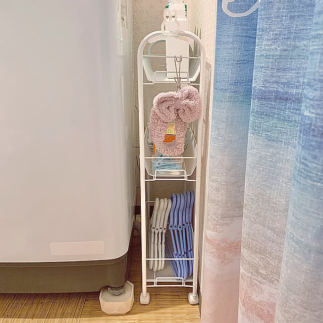 Bathroom,便利,すっきり,ホワイト,ホワイトインテリア,キャスター付き,ニトリのキッチンラック,キッチンラック,スチールラック,ニトリのキッチンワゴン,ニトリ,洗濯グッズ,収納スペース,見てくださってありがとうございます♡,イベント投稿なのでお気遣いなく koko_hikaの部屋
