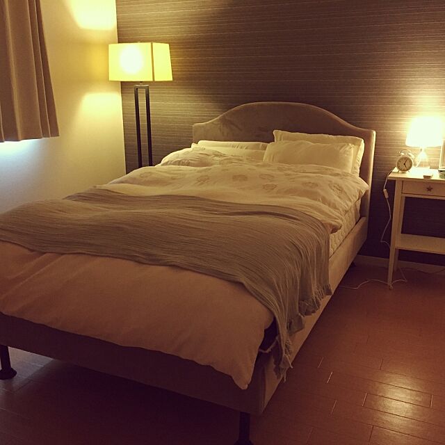 Bedroom,賃貸,一人暮らし,ベッドルーム,寝室,セミダブル,Francfranc,フランフラン,ニトリ,IKEA,イケア,間接照明,照明 Riikushiimaの部屋
