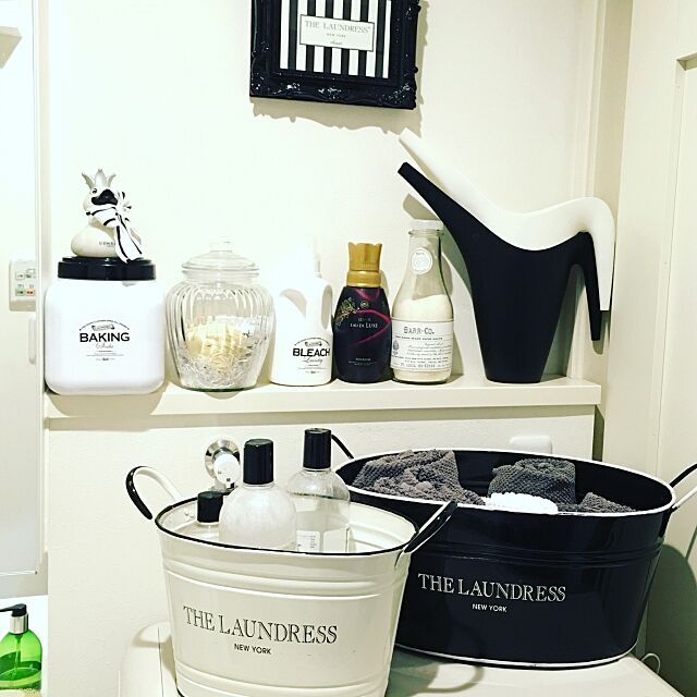 Bathroom,THE LAUNDRESS,IKEA,イケア,白黒,東京転勤,モダン インテリア,モノトーンインテリア,白黒インテリア,白黒族,Instagram:la_noirmaison Noirの部屋