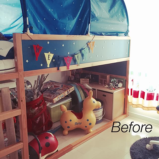 Bedroom,こどもと暮らす。,キッズルーム,IKEA,キッズスペース,サンプリング,子供部屋,山善,山善さんありがとうございました♡,フロック,収納,山善収納部,北欧,山善サンプリング当選,ビフォー写真として…,フォロワーさんに感謝♥ KMNNの部屋