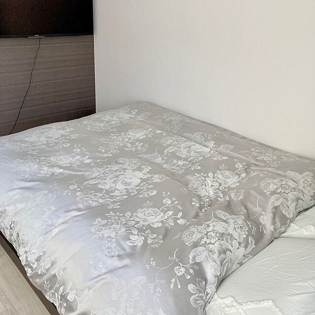 ベッドだけの寝室,5.2畳の寝室,ニトリの枕カバー,ニトリの布団カバー,Bedroom mi_yan.の部屋