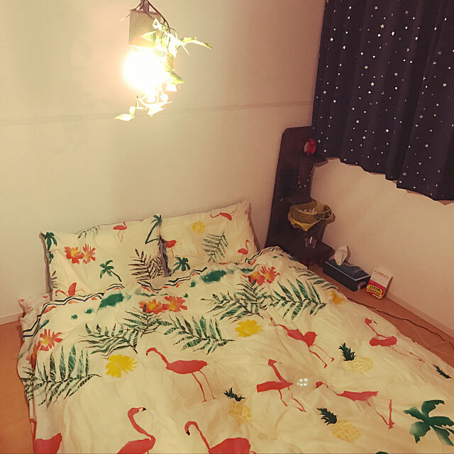 Bedroom,南国風,ニトリ ayu.mocoの部屋