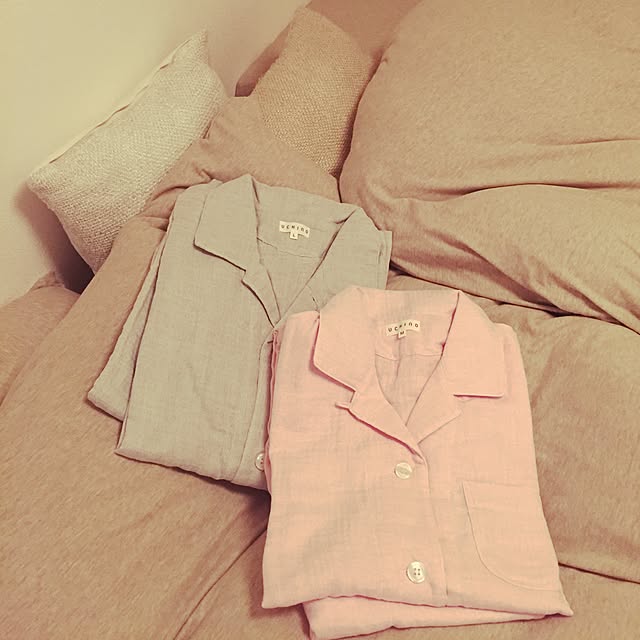 Bedroom,パジャマ,2人暮らし,新婚,無印良品,シンプルライフ,リラックス,クッション,脚付きマットレス,マシュマロガーゼパジャマ,uchino marikaの部屋