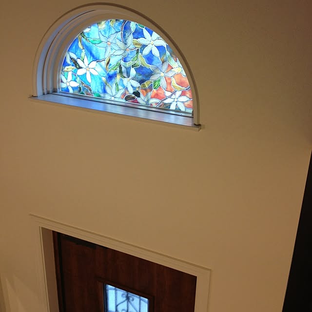 Entrance,ステンドグラスシート,窓 Q-Mの部屋