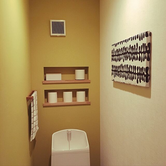 Bathroom,雑貨,リノベーション,無印良品,アクセントクロス,リリカラ,TOTO,北欧,自作 yuikoの部屋