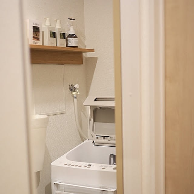 Bathroom,洗濯機まわりの収納,賃貸暮らし,心地よい暮らし,おすすめアイテム,マイルール,ときめきアイテム,無印良品 manmaの部屋