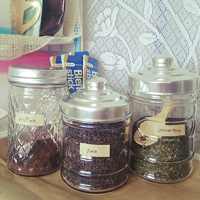 Kitchen,セリア,茶筒,保存瓶,コーヒー,紅茶入れ hanayoiの部屋