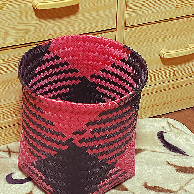 赤,黒,PPバンド,はんどめいど♡,ゴミ箱,ハンドメイド,Kitchen moriの部屋