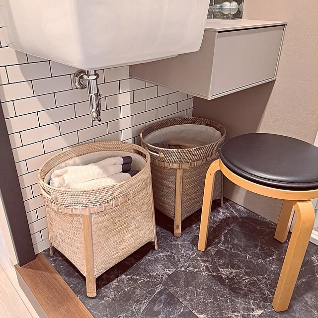 Bathroom,バスケット収納,服の一時置き場 wnの部屋