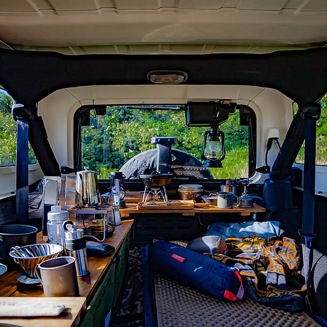 キャンプインテリア,キャンプ道具,車中泊キャンプ,アウトドアリビング,DIY,寝室インテリア,車中泊,車中泊仕様,空間デザイン,Bedroom inakakurashiの部屋