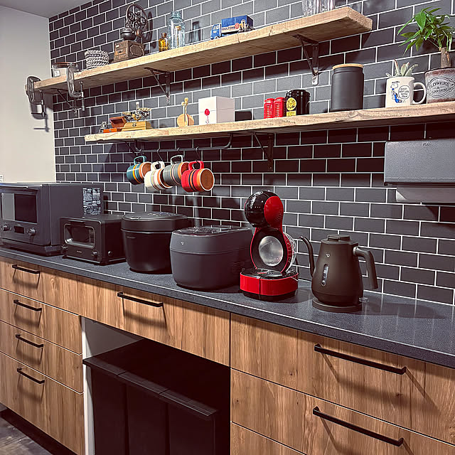 Kitchen,オフェリア,インダストリアル,男前,カフェ風,DIY,雑貨,観葉植物 mikimama_aiの部屋