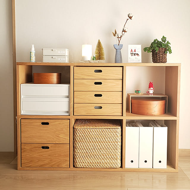 My Shelf,買ってよかったもの,無印良品アロマディフューザー,無印良品　工具入れ,無印良品スタッキングシェルフ,ノルディカニッセ,シェーカーボックス,無印良品 収納,観葉植物,コットンフラワー azu_homeの部屋
