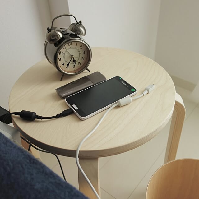 Bedroom,サイドテーブルとしても使う,サイドテーブルがわり,サイドテーブル,スツール funufunukoの部屋