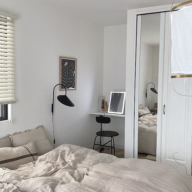 スマートミラー,ワールド化成,おうち時間,DIY,シンプルな暮らし,ミニマルな暮らし,ベージュインテリア,北欧,インスタ→orie927,北欧インテリア,海外風インテリア,Scandinavian,海外インテリア,海外インテリアに憧れる,リノベ,Bedroom o_rの部屋
