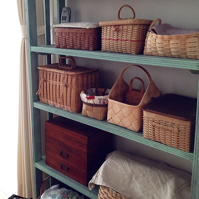 My Shelf,エコクラフト,骨董品,かご大好き,かご,ハンドメイド,ナチュラル nakamiの部屋