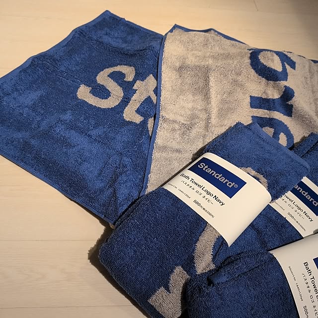 Bathroom,いいね！ありがとうございます◡̈♥︎,買ってよかったモノ,かわいいもの♡,roomclipの出会いに感謝♪,お気に入りのモノがある暮らし*.+ﾟ,StandardProducts,スタンダードプロダクツ,StandardStandardが好き,バスタオル,バスタオル　ロゴ,欲しい気持ちが止まらない KOHAKUの部屋