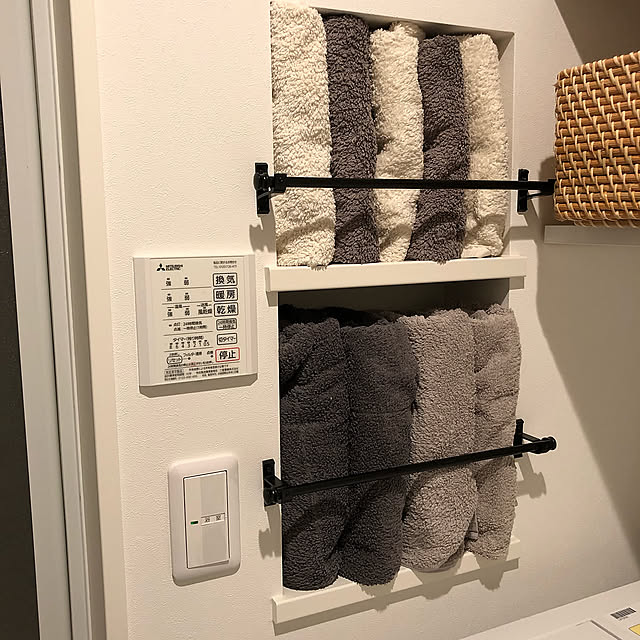 無印良品バスタオル,タオルニッチ,ニッチ,Bathroom pontaの部屋