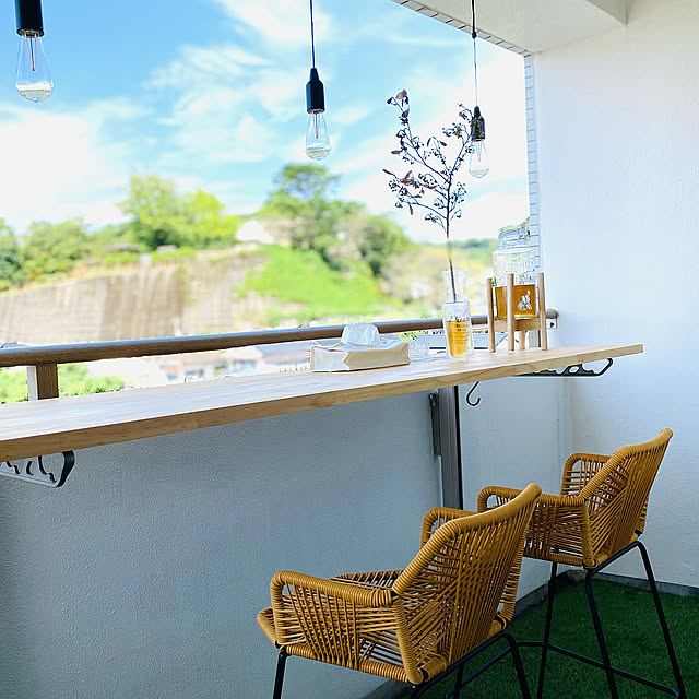 ハイスツール,カウンター,一人暮らし,バルコニスト,ナチュラル,Overview,物干しラック jerichoの部屋