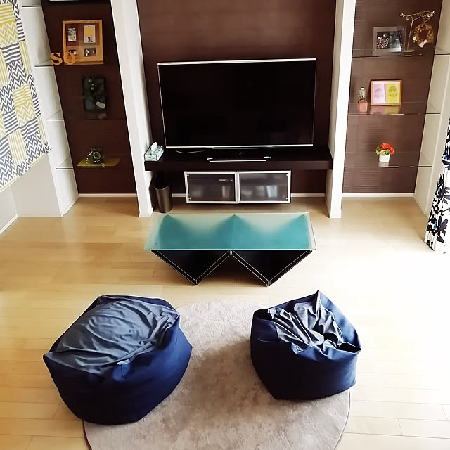 Lounge,ビーズクッション,人をだめにするクッション,ソファーやめた,作り付け,ディスプレイ棚,小学生男子,こどもと暮らす,イベント参加 mariyaの部屋