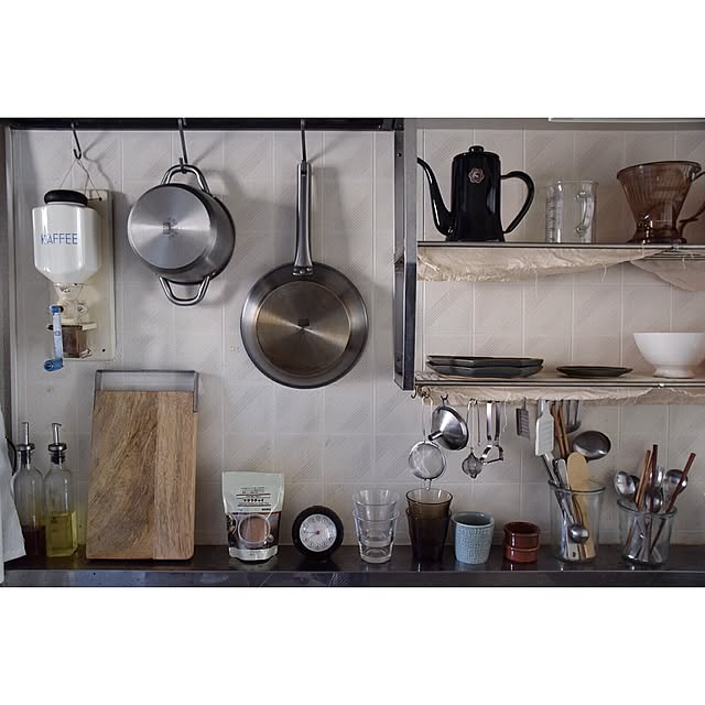 Kitchen,月兎印,バーズワーズ,PUEBCO,IKEA,無印良品,益子焼,古道具,instagram:go_room ginの部屋
