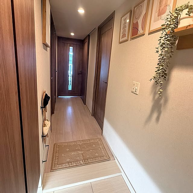 Entrance,玄関マット,マンション暮らし,マンション,マンションインテリア,フェイクグリーン,IKEA,イケア Riokkumaの部屋