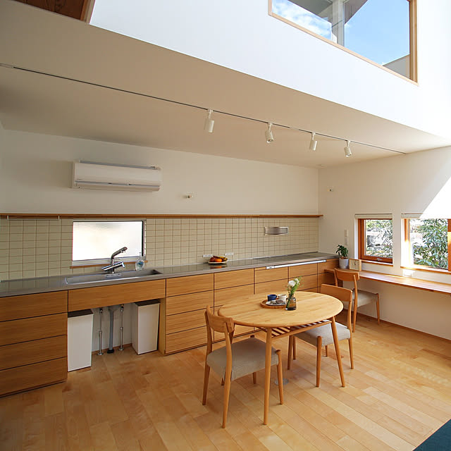 Kitchen,ナチュラル,収納,カフェ風,注文住宅,北欧インテリア,北欧,吹き抜けリビング,吹き抜け kumako.ieの部屋