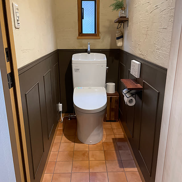 Bathroom,お久しぶりです,腰壁 ベニア板,TOTOトイレ,DIY mikimaruの部屋