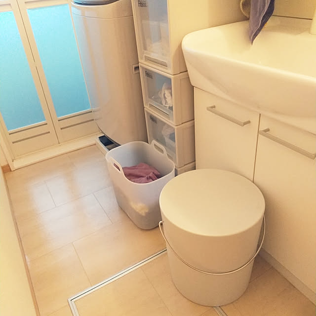 Bathroom,洗面所,収納,無印良品,踏み台,パジャマ置き場,賃貸,洗濯機周り ujimAの部屋