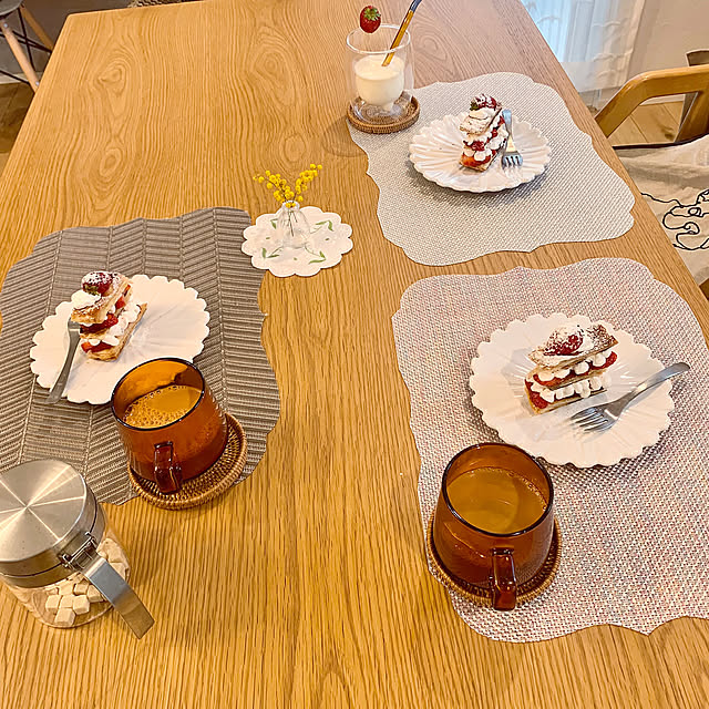My Desk,10分でできる,ランチョンマット,100均アイテム,Daiso,おやつタイム,手作りおやつ,ミルフィーユ Minteaの部屋