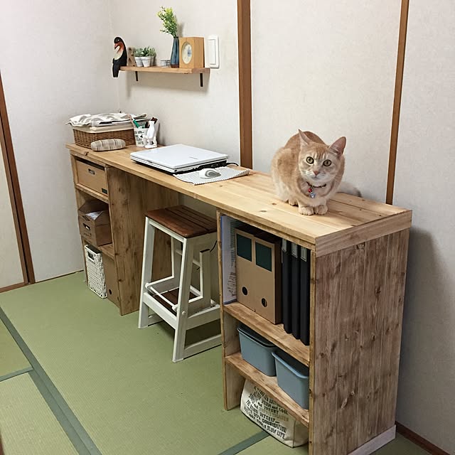 My Desk,カラーボックス収納,カラーボックス DIY,SPF材1×4,作業スペース,作業机,作業台DIＹ Yumiの部屋