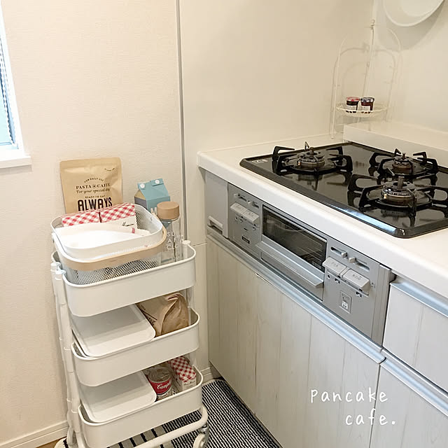 Kitchen,IKEAワゴン コンパクト,IKEA ワゴン,ナチュラル,カフェ風インテリア,ナチュラルインテリア,コーヒーセット,カフェ風,カフェセット pancake-cafeの部屋