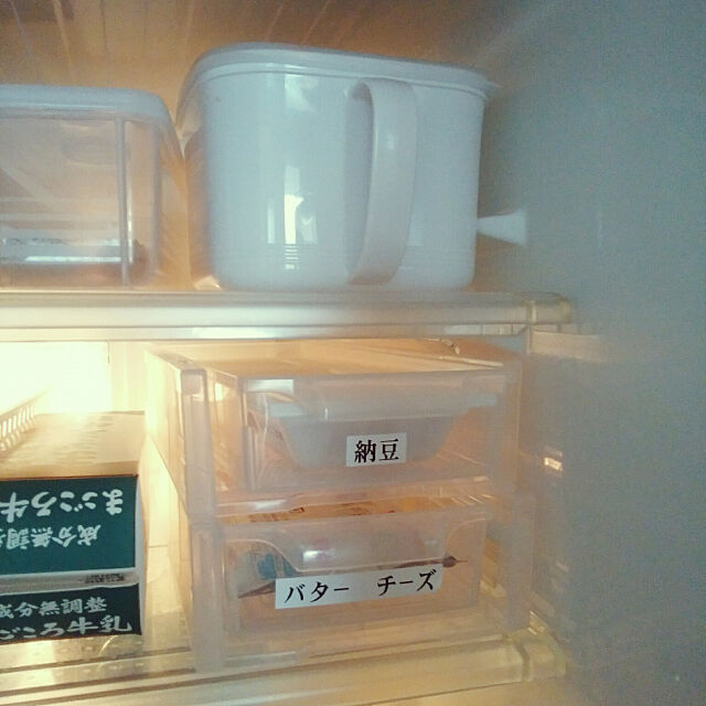 Kitchen,冷蔵庫,冷蔵庫収納,セリア,味噌ケース,すっきりさせたい Teaの部屋