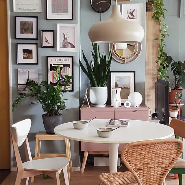 My Desk,アートポスター,IKEA,マンション,海外インテリア,ウォールペイント,カラフルインテリア,観葉植物のある暮らし,DIY,ダイニング nonono1126の部屋