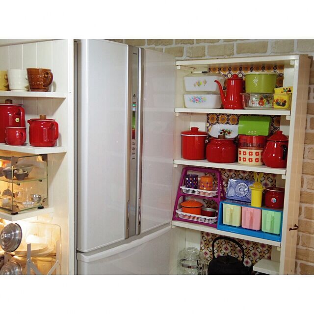 Kitchen,DIY,DIY棚,冷蔵庫,冷蔵庫隠し,レトロ mooの部屋