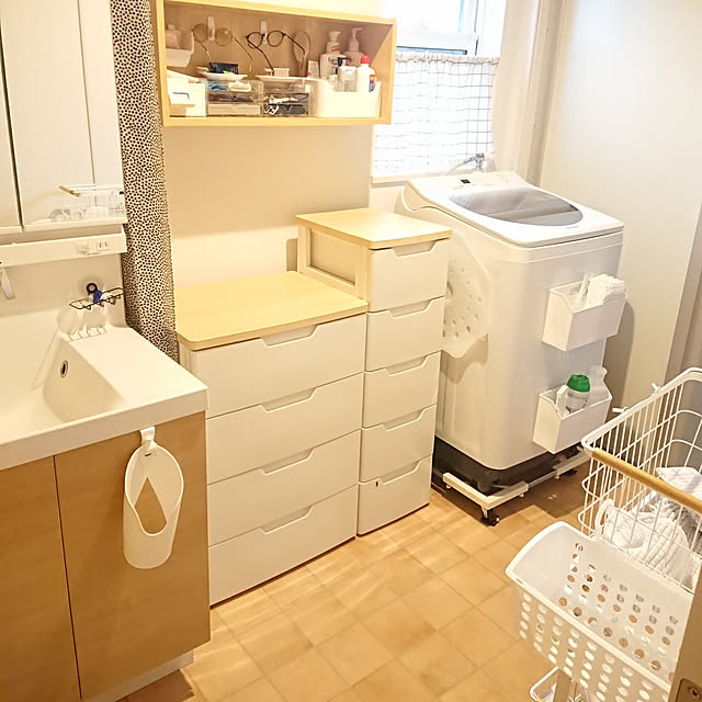 Bathroom,衣類収納,デコニー,DECONY,デコニーシーヴォ,デコニーチェスト,DECONY CEVO,おうち見直しキャンペーン,暮らし見直しキャンペーン,アイリスオーヤマ,ウッドトップチェスト,洗面脱衣所,洗濯機周り maaの部屋