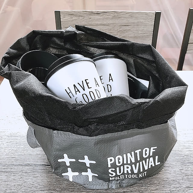 グランピング,収納,アウトドア,セリア新商品,収納袋,アウトドアグッズ,セリア,新商品,プチプラ,食器,暮らしニスタ,暮らしを楽しむ,カフェ風,モノトーン白黒,モノトーングッズ,モノトーンライフ,カフェタイム,モノトーン,日々のカケラ,雑貨・小物,プチプラ雑貨,My Shelf nanaha778の部屋